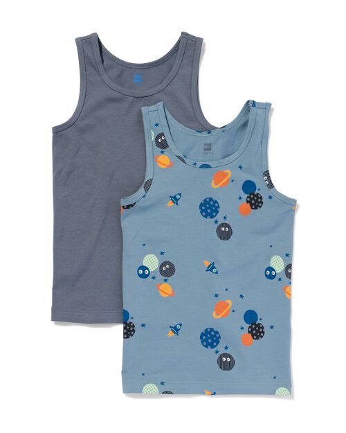 débardeurs en coton extensible espace pour enfants - 2 pièces gris foncé