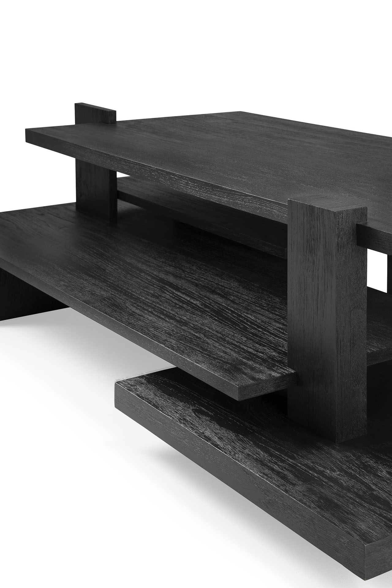 Abstract koffietafel zwart teak
