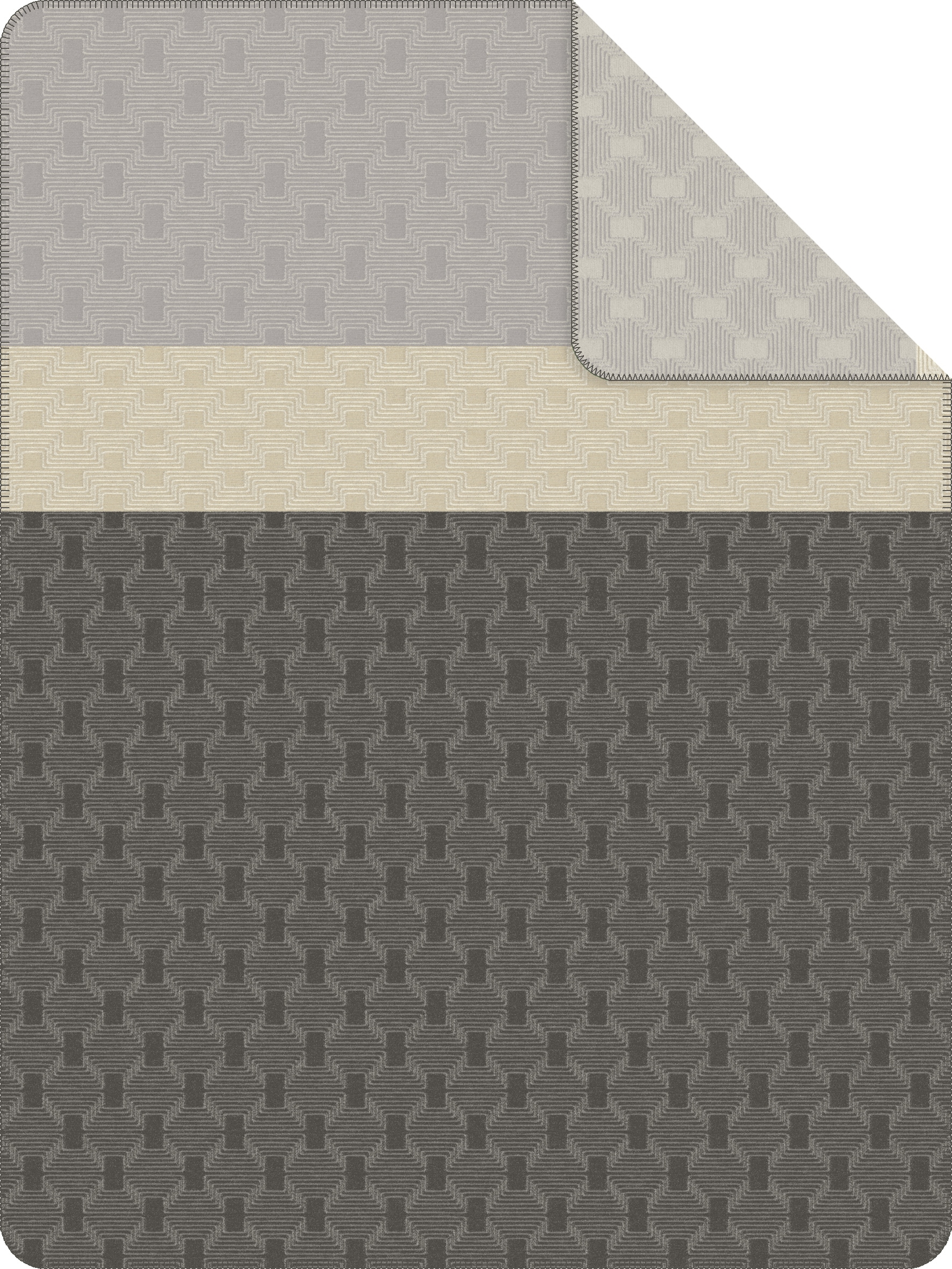 bugatti Wohndecke JACQUARD 150 x 200 cm grau/beige