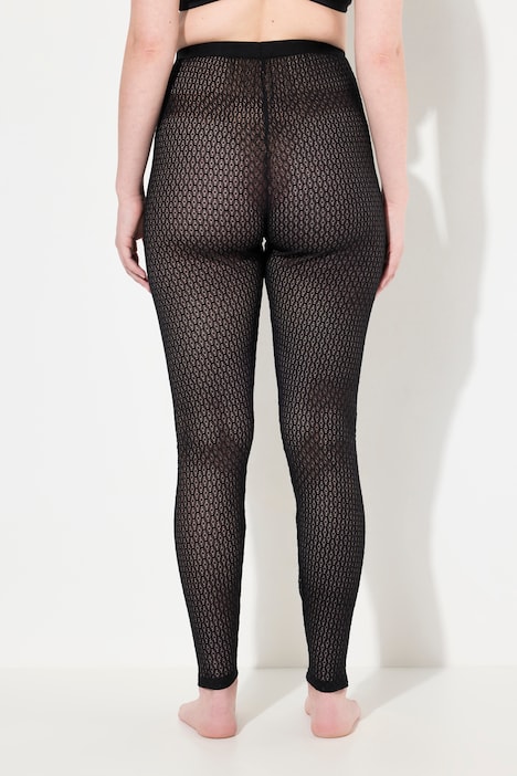 Strumpf-Leggings, Diamant-Spitze, leicht transparent