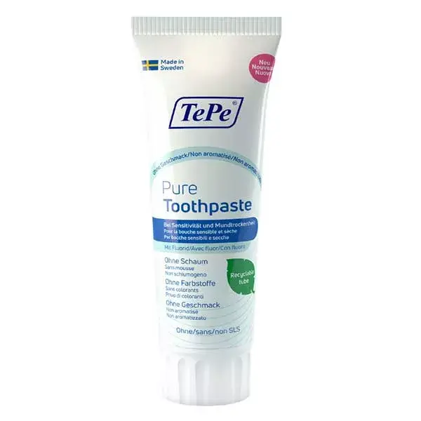 Pasta de dentes TePe Pure sem perfume 75ml