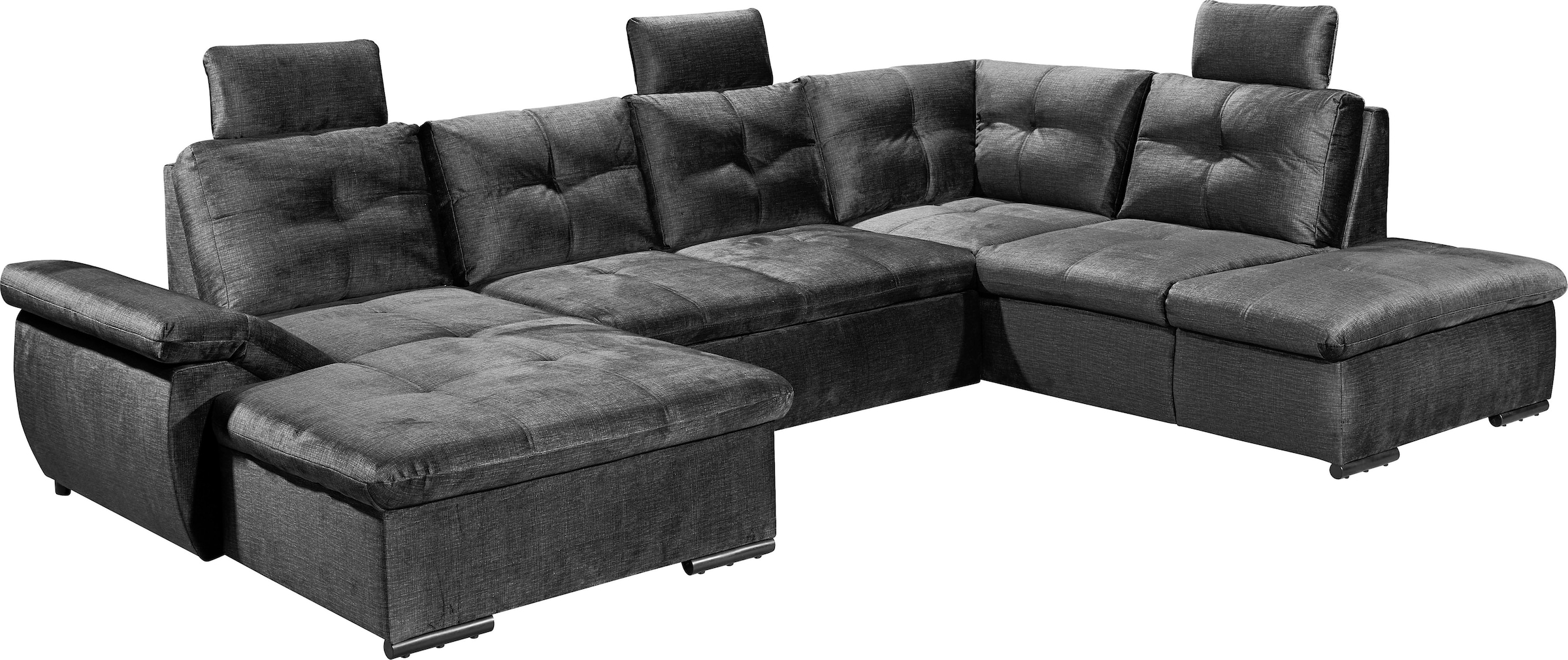 ED EXCITING DESIGN Wohnlandschaft »Alija U-Form« mit Bettfunktion, Bettkasten, Armteilverstellung & Kopfstützen