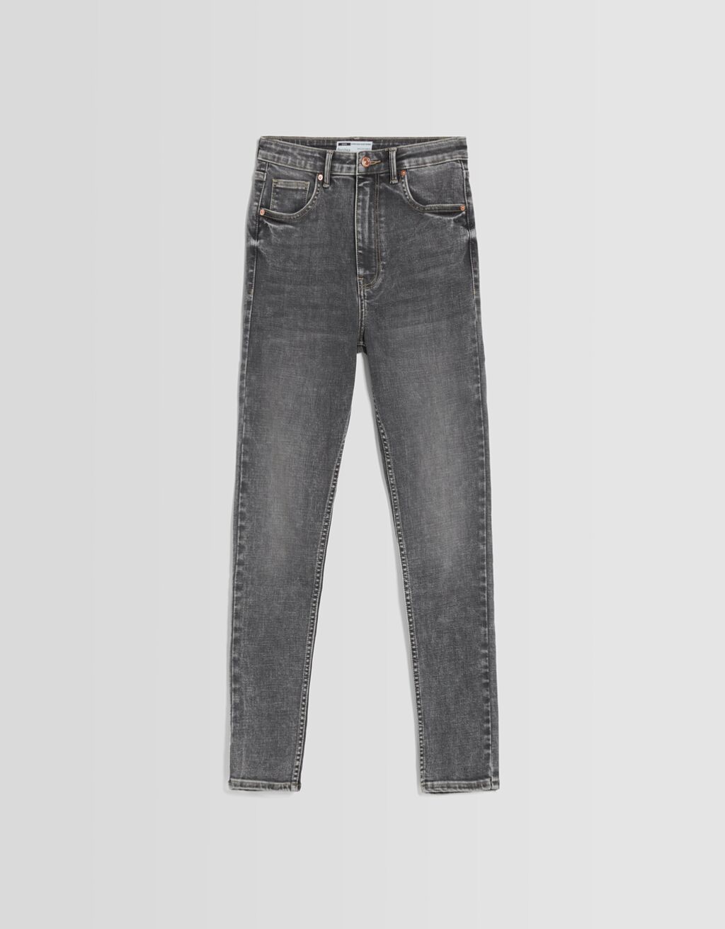 calça jeans skinny de cintura super alta