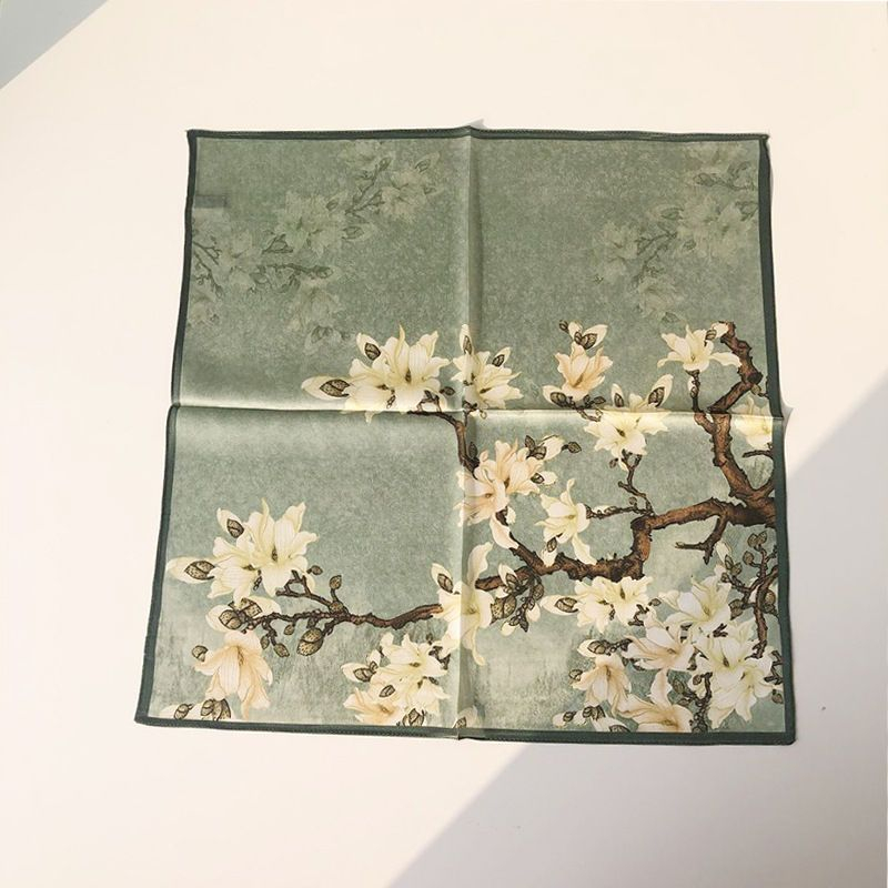 Frior - Zijden sjaal met bloemenprint