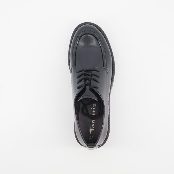 Tamaris dames lak veterschoenen zwart