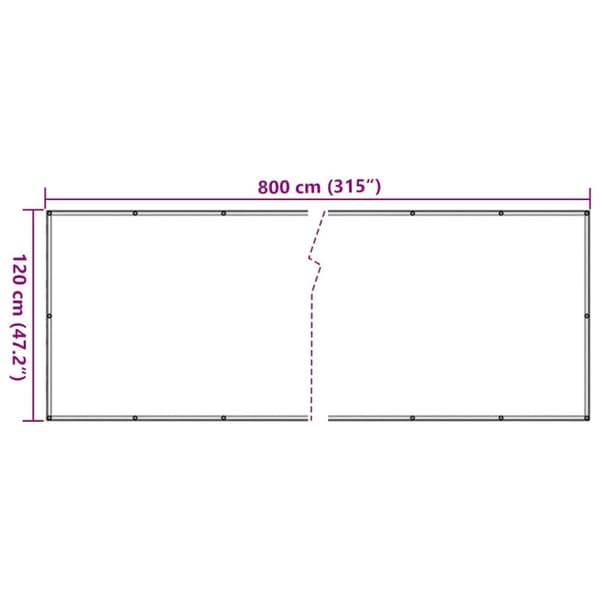 vidaXL Balkongskjerm kremhvit 800x120 cm PVC