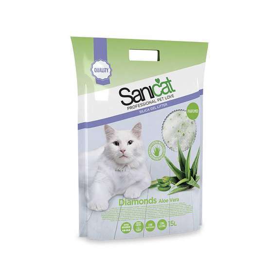 Litière absorbante à base de silice - senteur aloe vera 15L