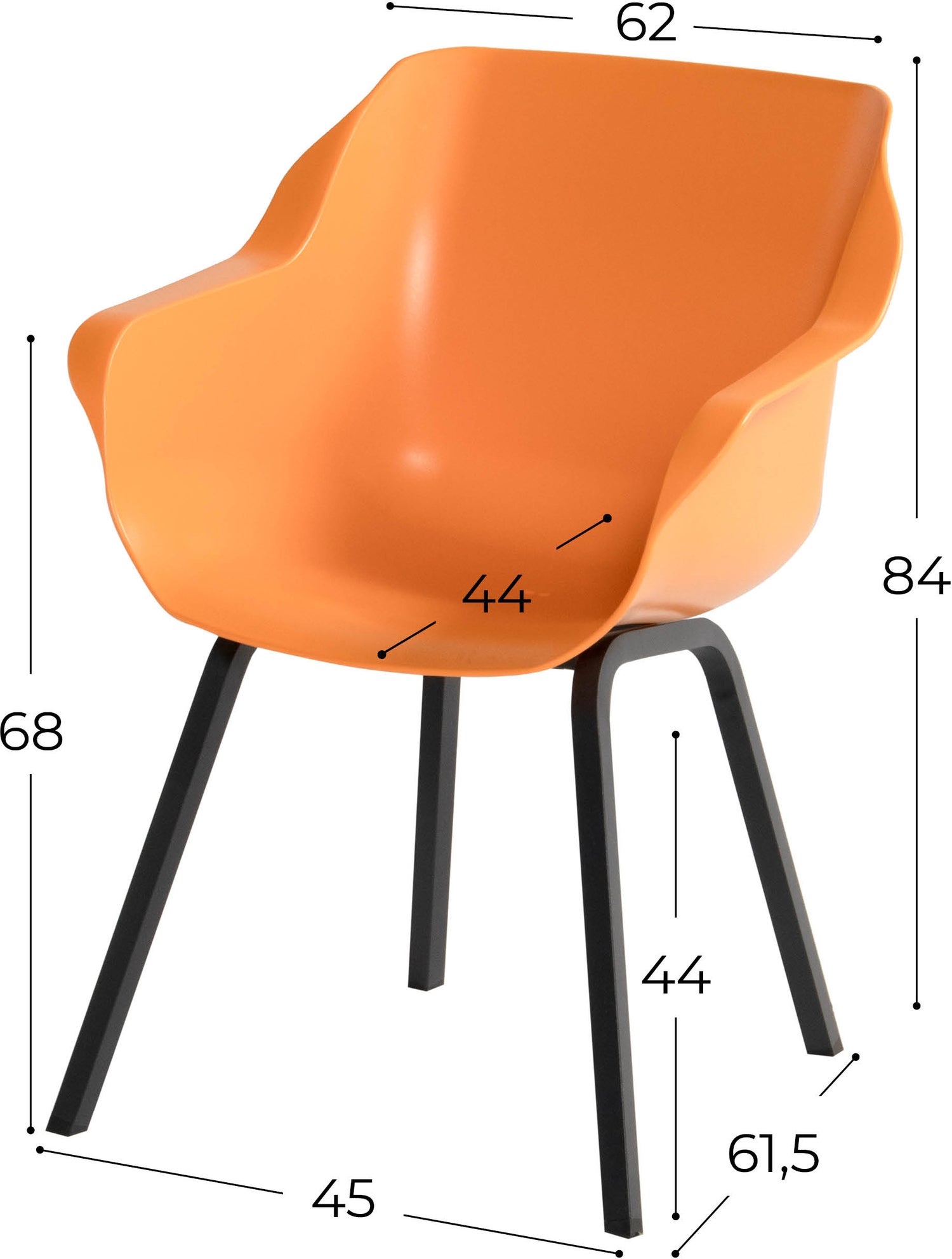 Hartman kuipstoel Sophie Element oranje / zwart