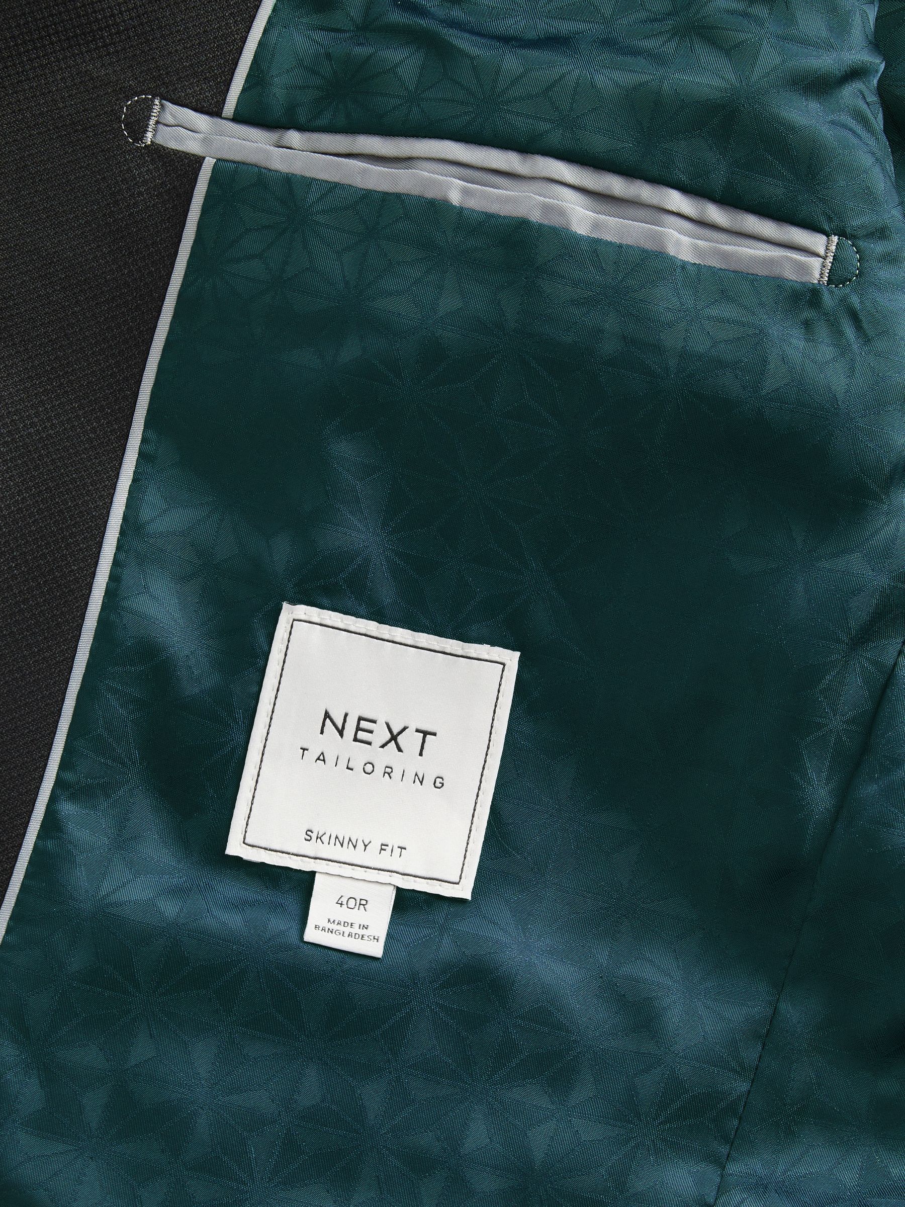 Zwart - Strakke Pasvorm - Kostuum met textuur: colbert