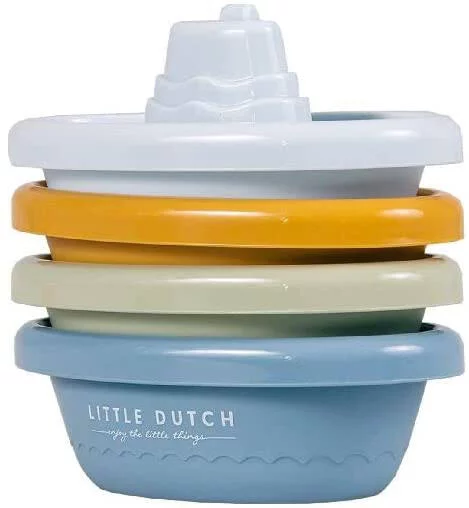 LITTLE DUTCH - BATEAUX DE BAIN A EMPILER BLEU