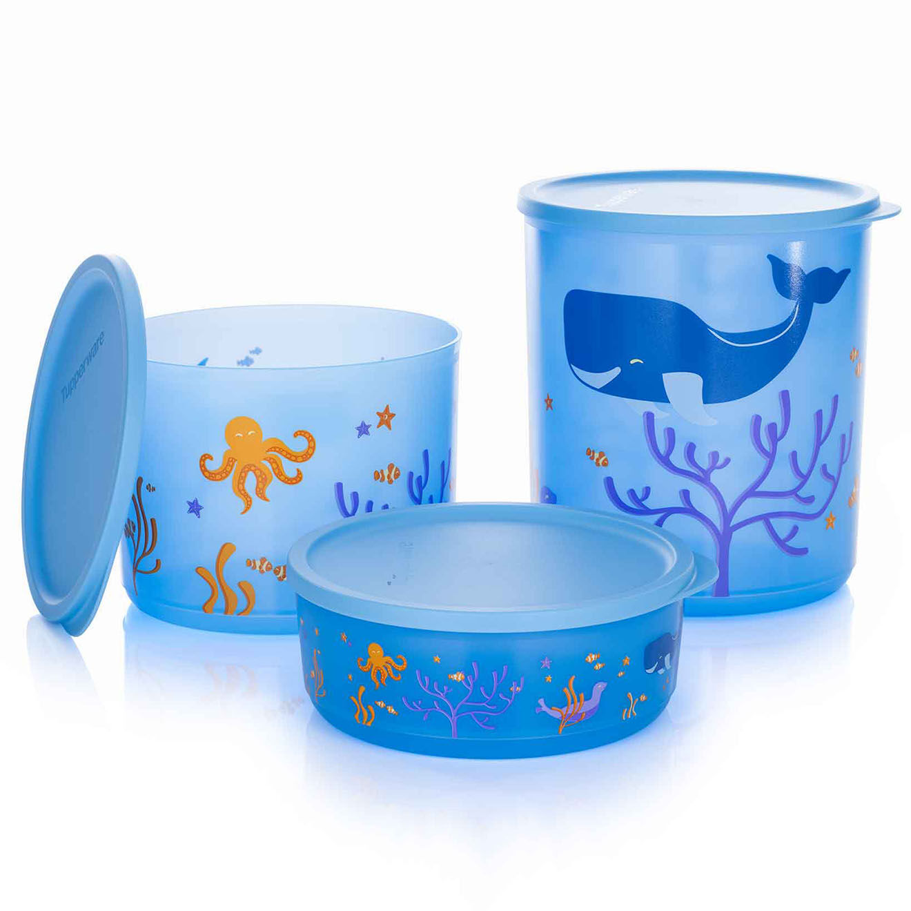 Tupperware Boite de conservation avec couvercle Sealife bleue - 950ml