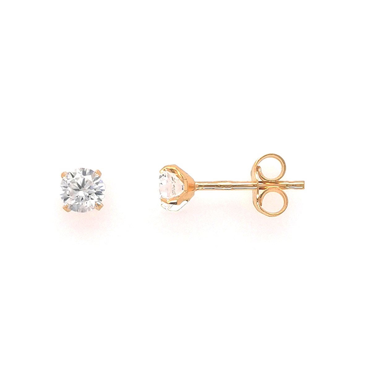 Boucles d'oreilles oxydes de zirconium 9 carats4 mm