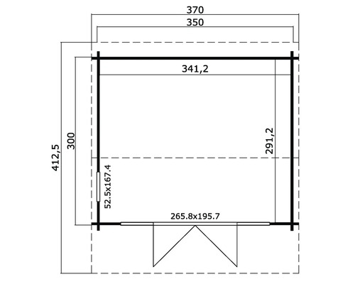 Outdoor Life Jubilee tuinhuis inclusief vloer, 370 x 320 cm, lichtgrijs