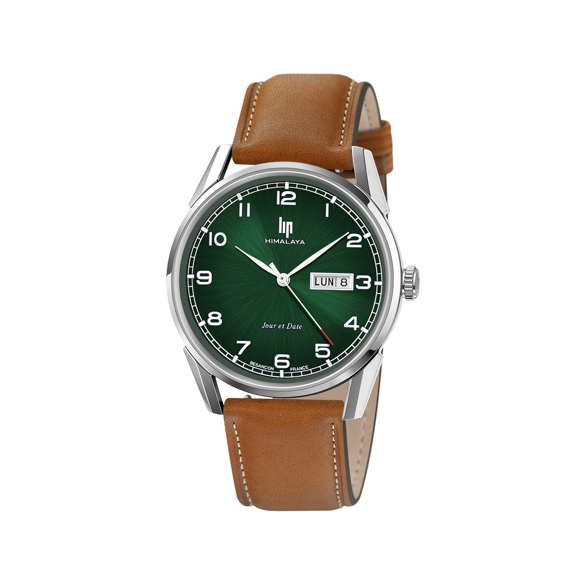 Montre LIP homme bracelet cuir marron