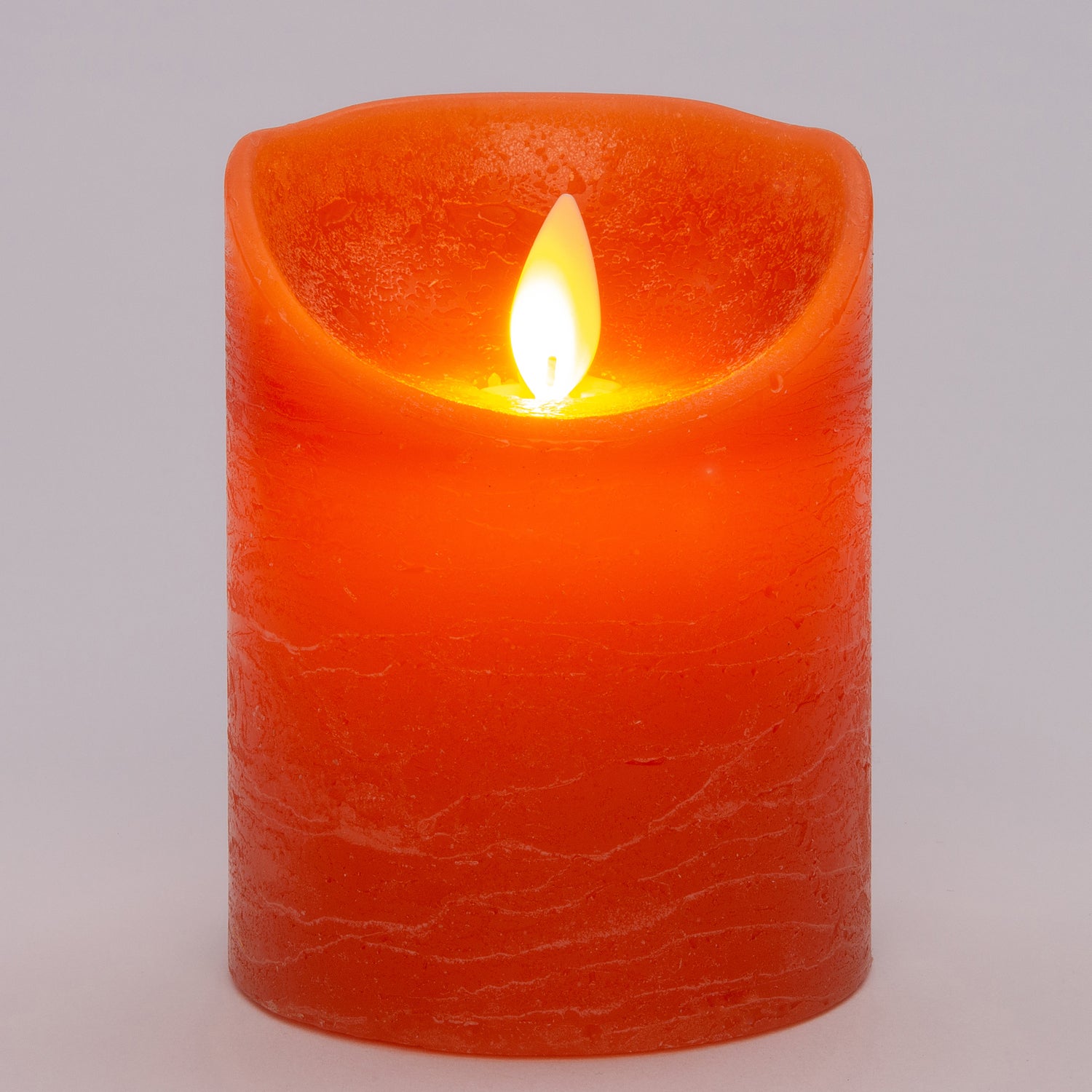 Anna's Collection LED stompkaars Rustiek oranje met timer D 7,5 H 10 cm