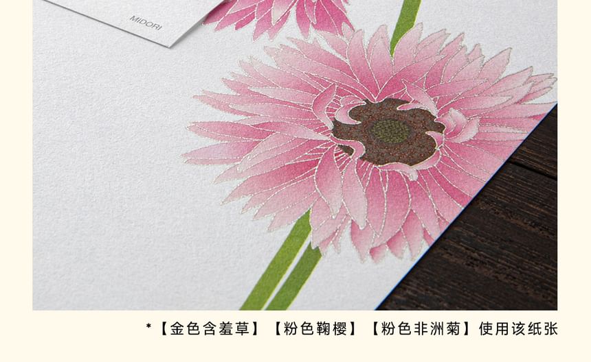 MIDORI JAPAN - Plantenprint envelop / briefpapier / ansichtkaart / set (verschillende ontwerpen)
