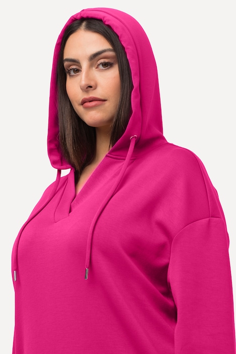 Hoodie, Oversized, V-Ausschnitt, Langarm, Kapuzenshirt