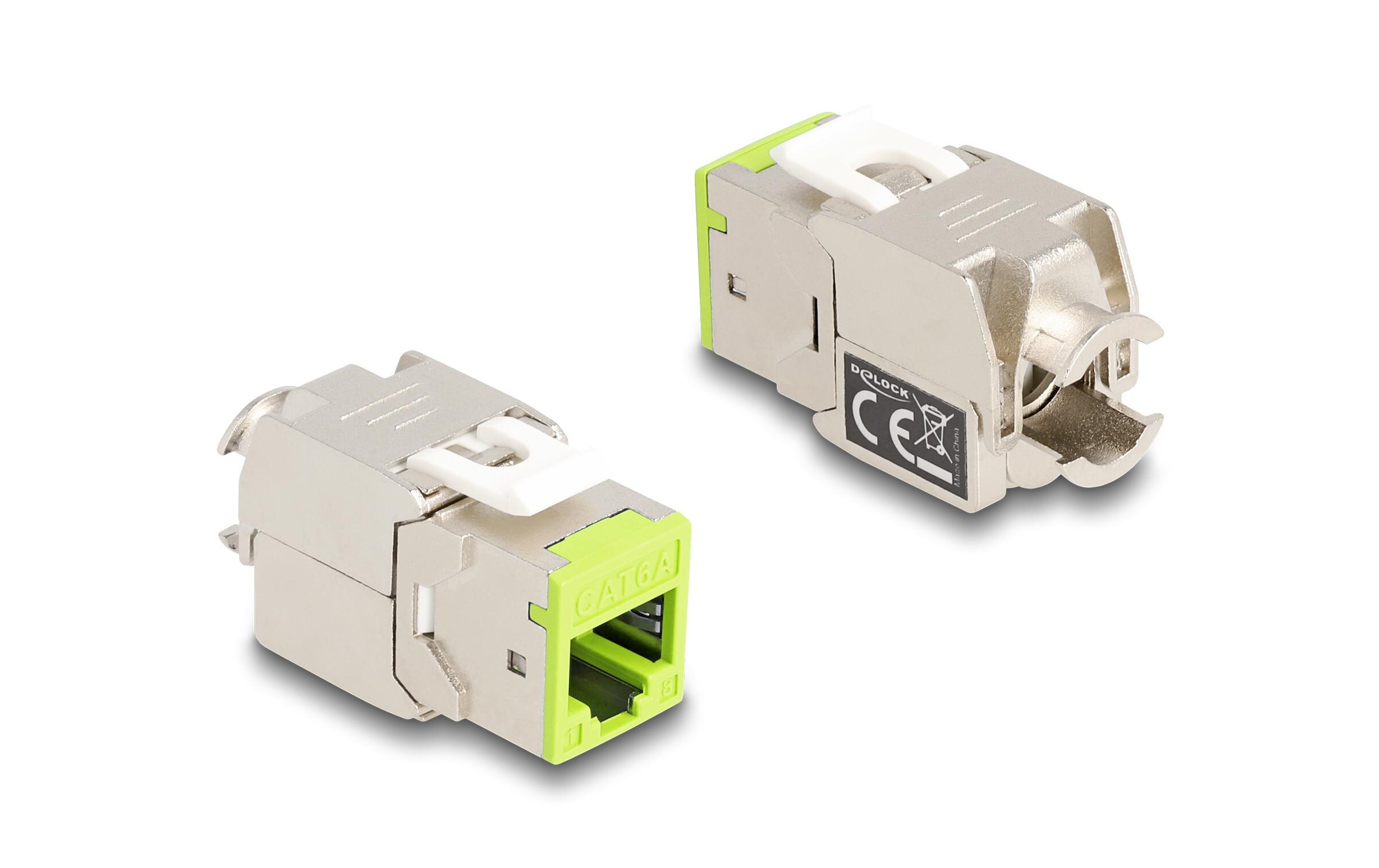 Keystone-Modul RJ45 zu LSA, Cat.6A Farbig, 8 StückDelock Keystone Modul RJ45 Buchse zu LSA Cat.6A werkzeugfrei farbig Set 8 Stück