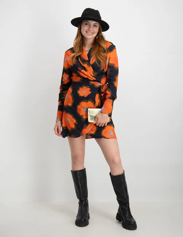 Colourful Rebel Overslag jurk Dorin flower WD115041