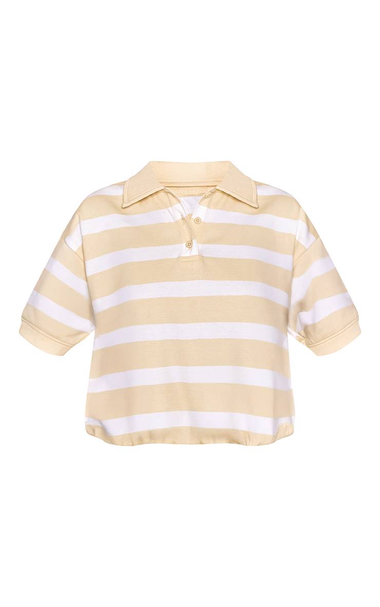 Butter Yellow Sweat Polo À Imprimé Rayé