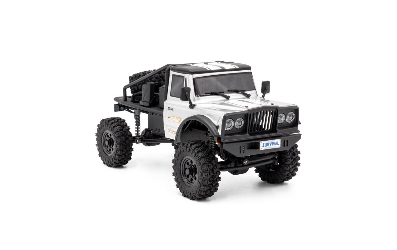 Scale Crawler CRX18 Flat Cage 4WD Silber, RTR, 1:18<br>Kleiner Rock Crawler im RTR Set