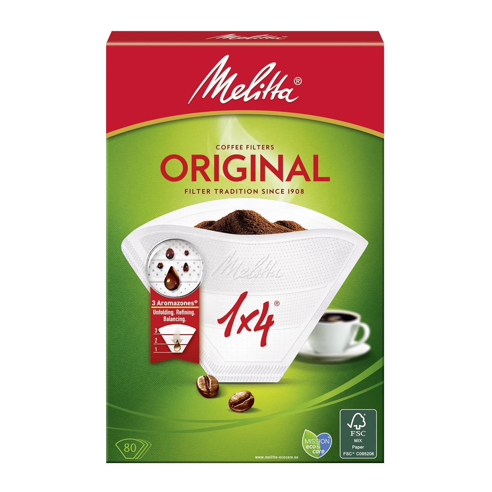 Melitta Kaffefilter 1x4 weiß