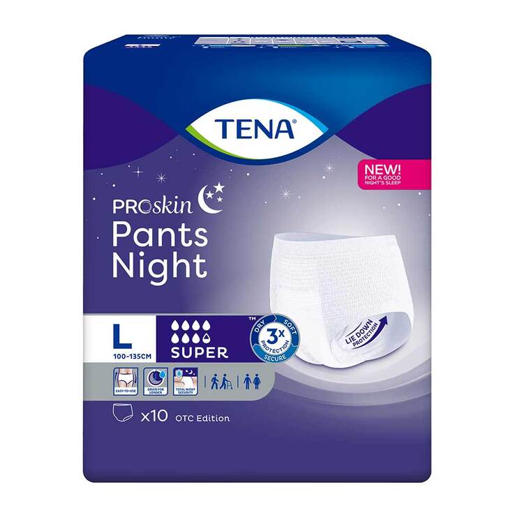 TENA Pants night super L Einweghose bei Inkontinenz, 10 St