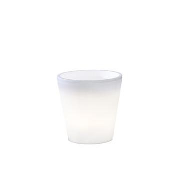 Konstsmide verlichte bloempot Assisi warmwit 28cm opaal