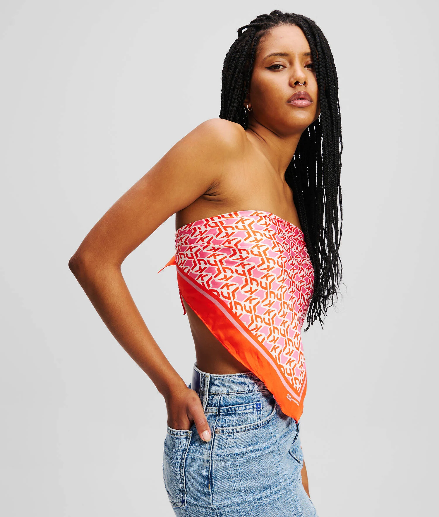 FOULARD BANDANA MONOGRAM - Monogramme rouge sur toute la surface