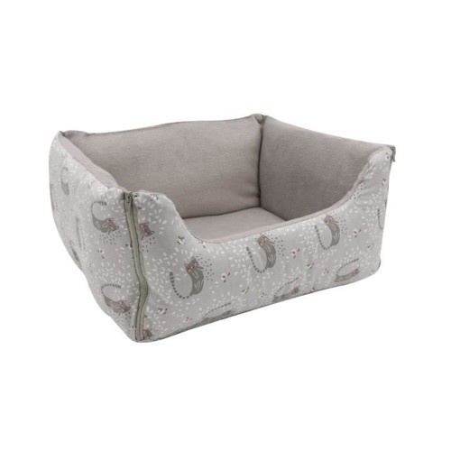 Cama reversível cinza AIME para gatos e cães de pequeno porte.