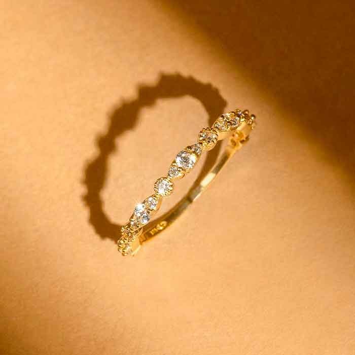 Bague Relation - Or jaune 375/1000 & zirconium
