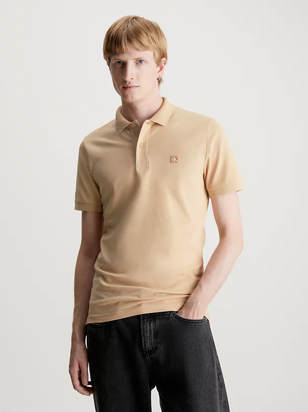 Camisa polo de algodão elástico com modelagem slim