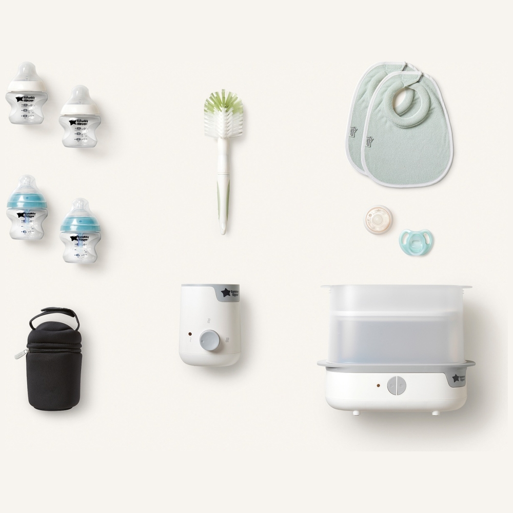 Tommee Tippee Closer to Nature Komplettes Fütterungsset & Elektrischer Sterilisator Weiß