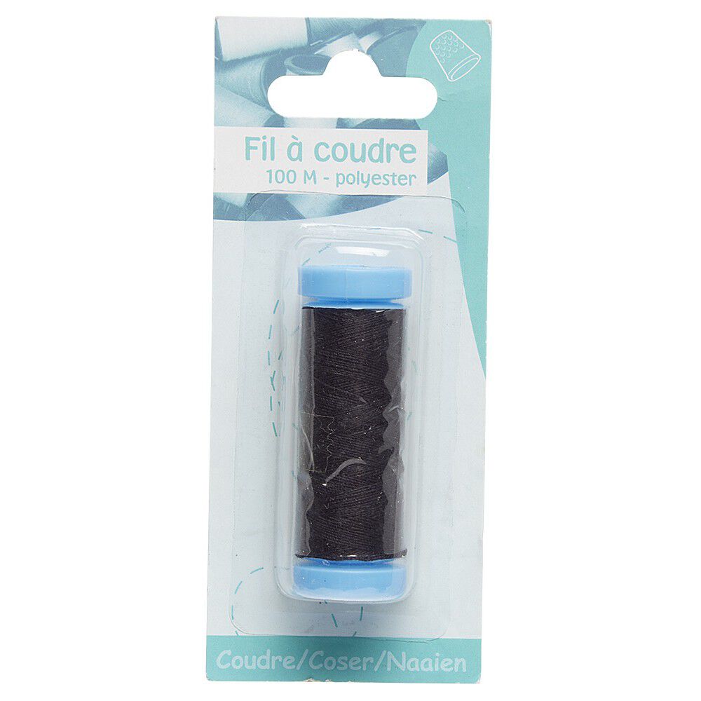 Fil à coudre polyester noir 100 m