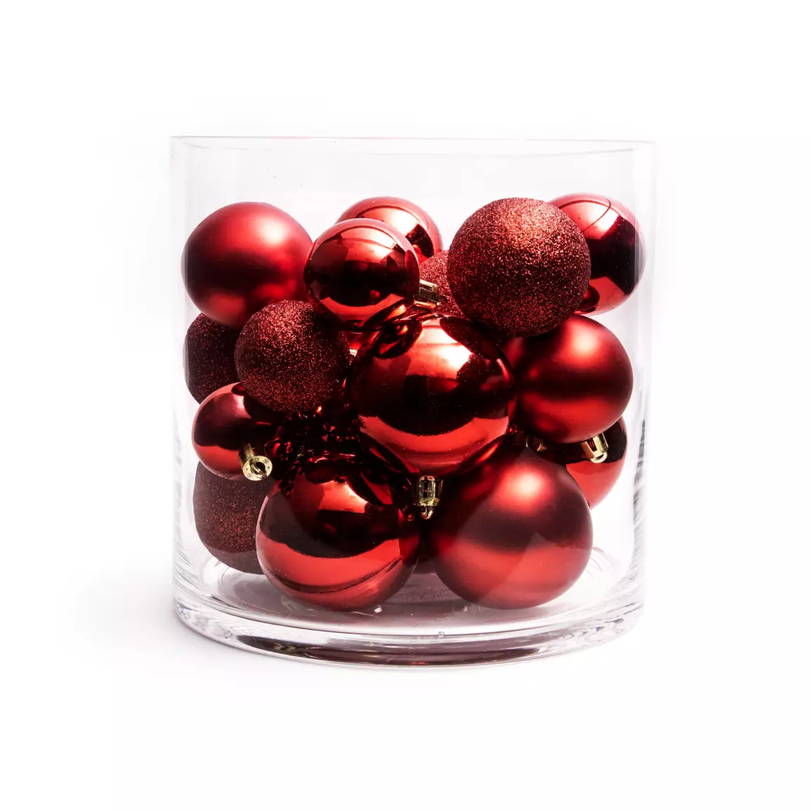 Lot de 30 boules de Noël assorties New Alpine Rouge