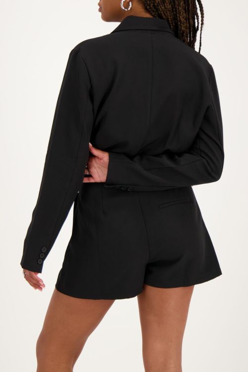 Zwarte playsuit met V-hals