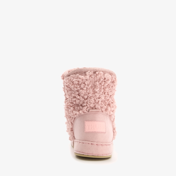 Thu!s hoge dames teddy sloffen roze