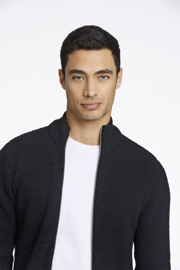 Lindbergh Zip through structure cardigan Sort