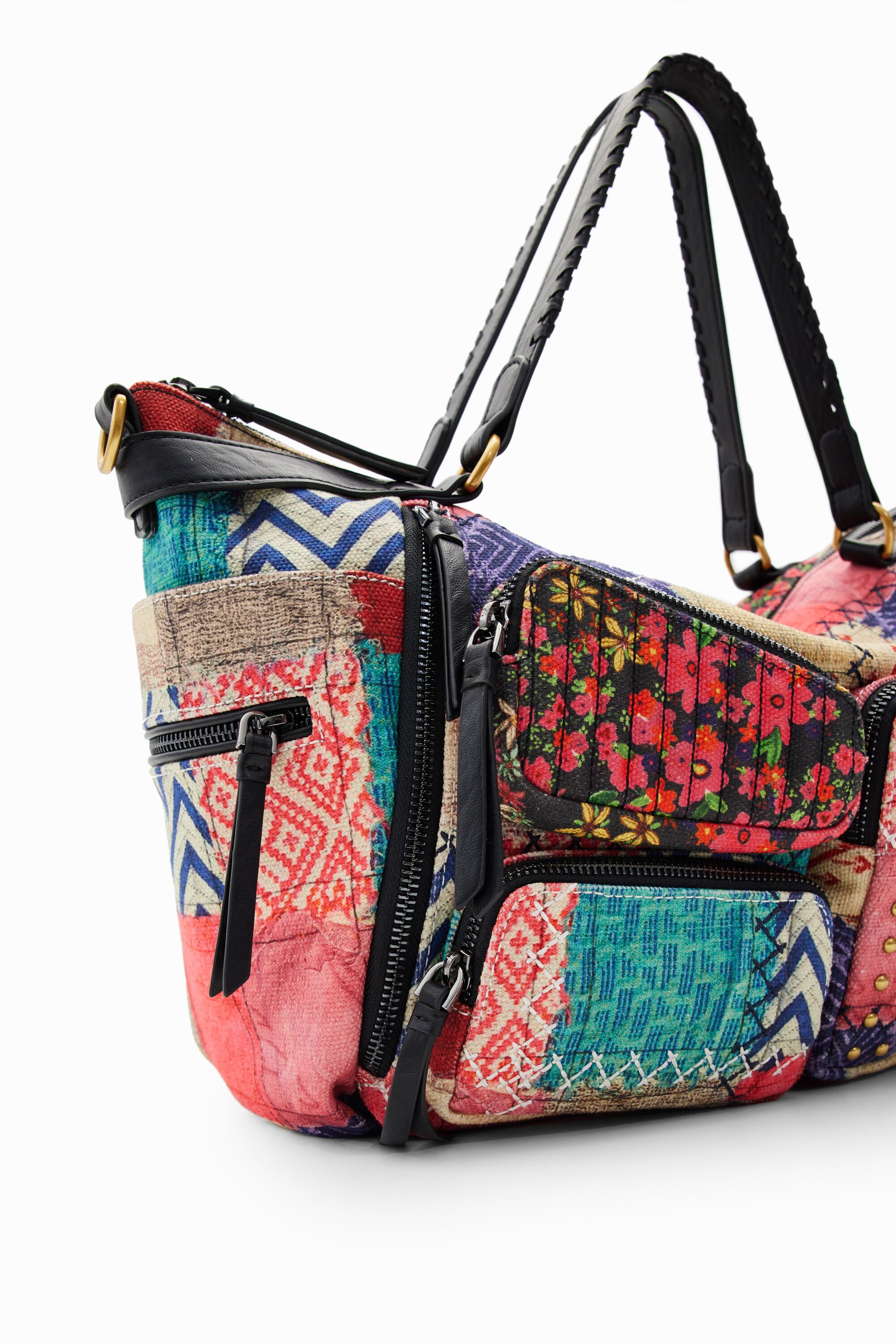 Grand sac toile patchwork