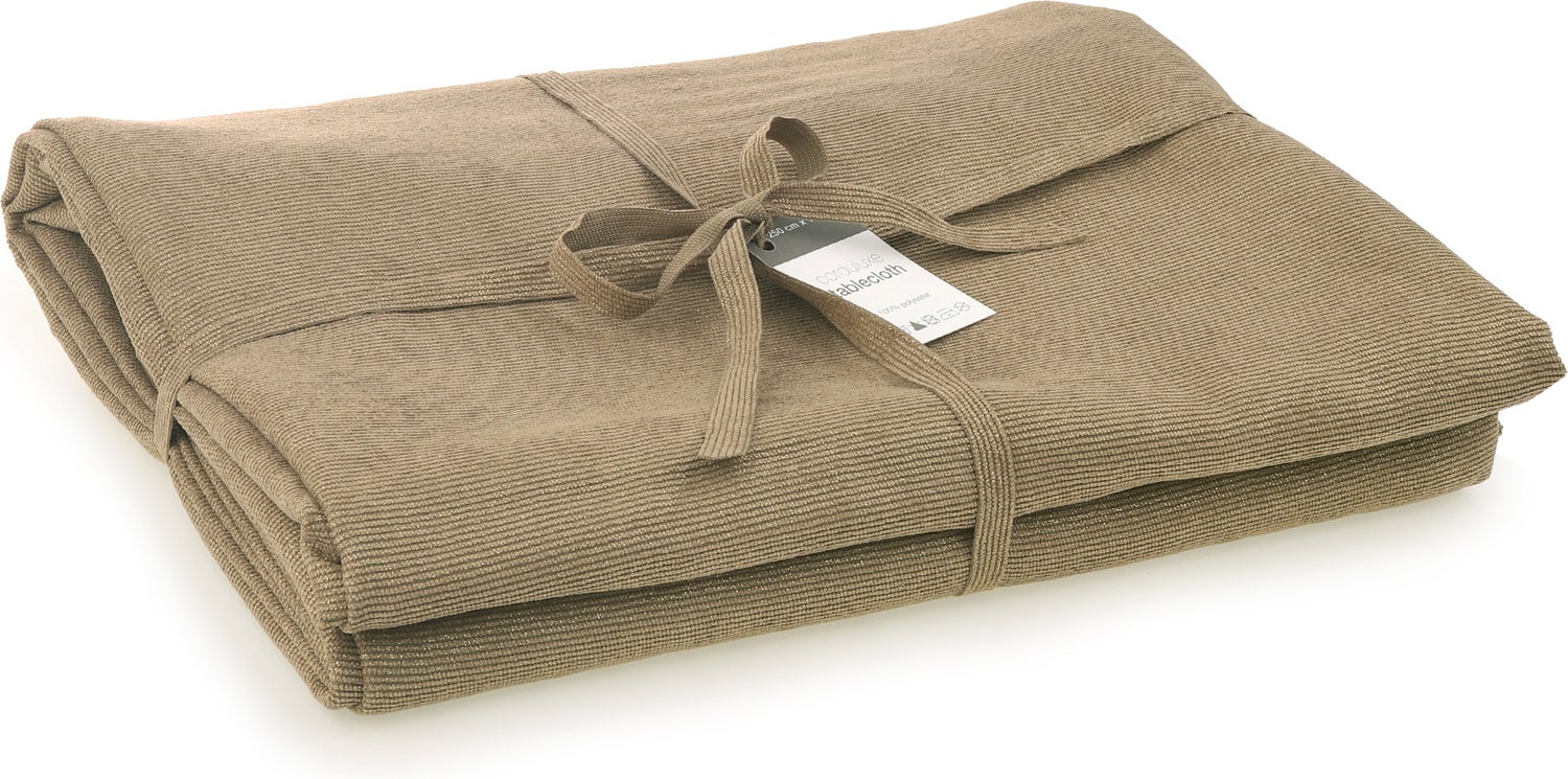 Vivant tafelkleed Cordoluxe bruin / goud 250 x 140 cm