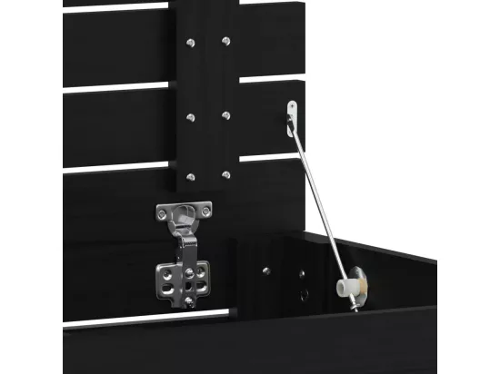 Panier à linge noir 88,5x44x66 bois massif de pin
