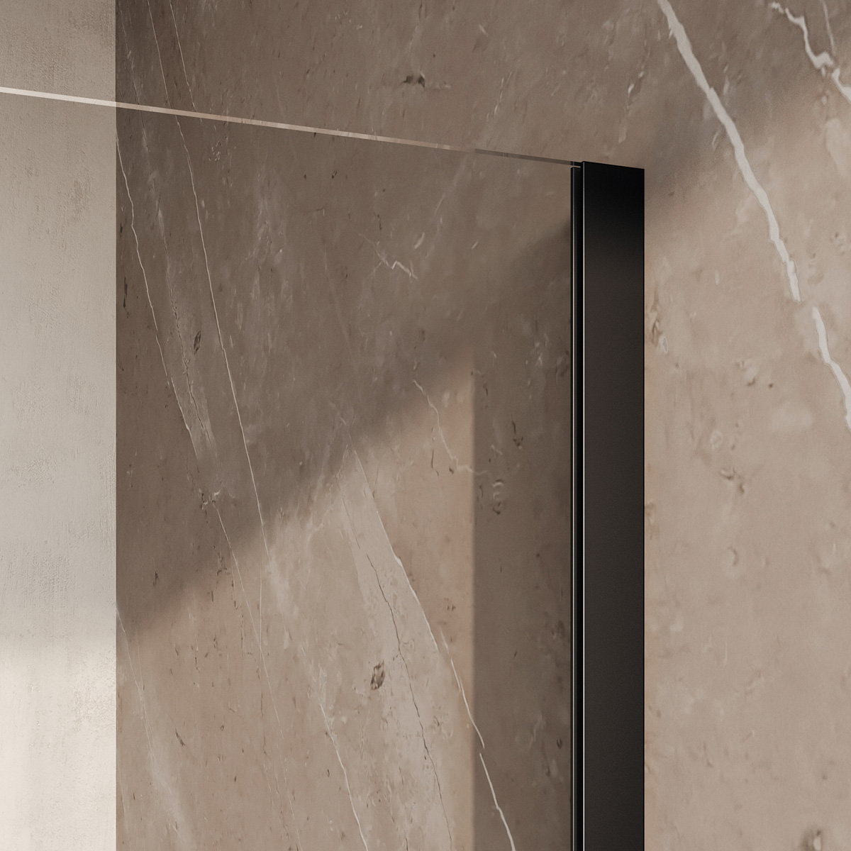 Brauer Stellar nisdeur met vaste wand 128.5-140cm zwart mat
