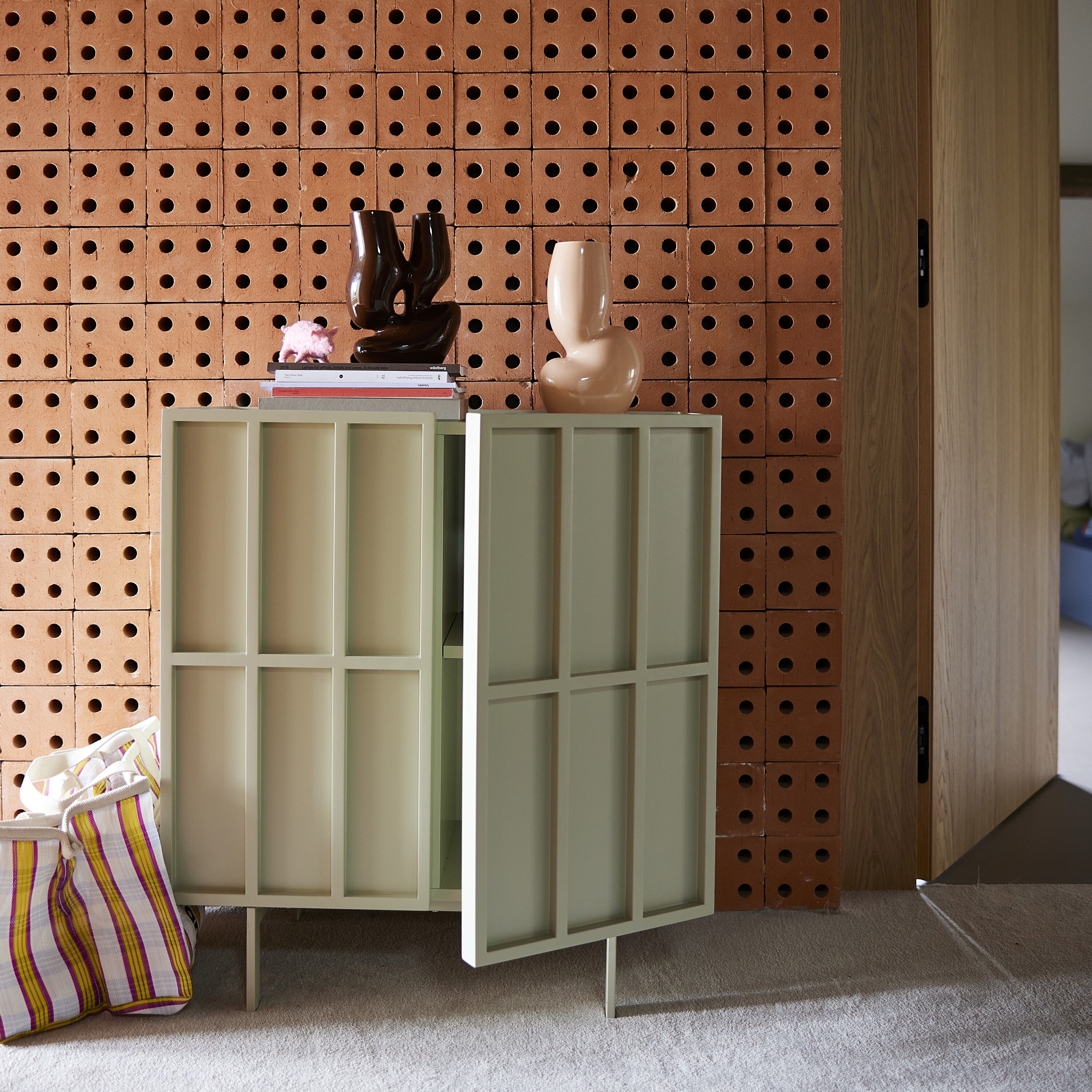 HKliving Cupboard Opbergkast - Glossy Cream