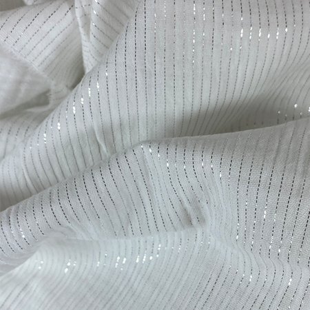 Tissu Coton Au Mètre Gaze Lurex Blanc