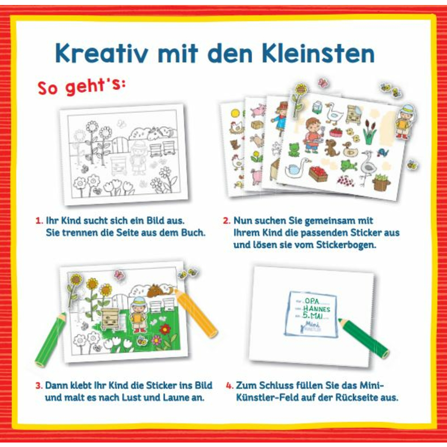 COPPENRATH Mein 1. Sticker-Malbuch - Auf dem Bauernhof (Mini-Künstler)