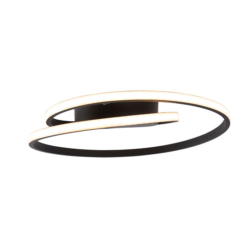 Design plafonnière zwart incl. LED 3-staps dimbaar - Krula