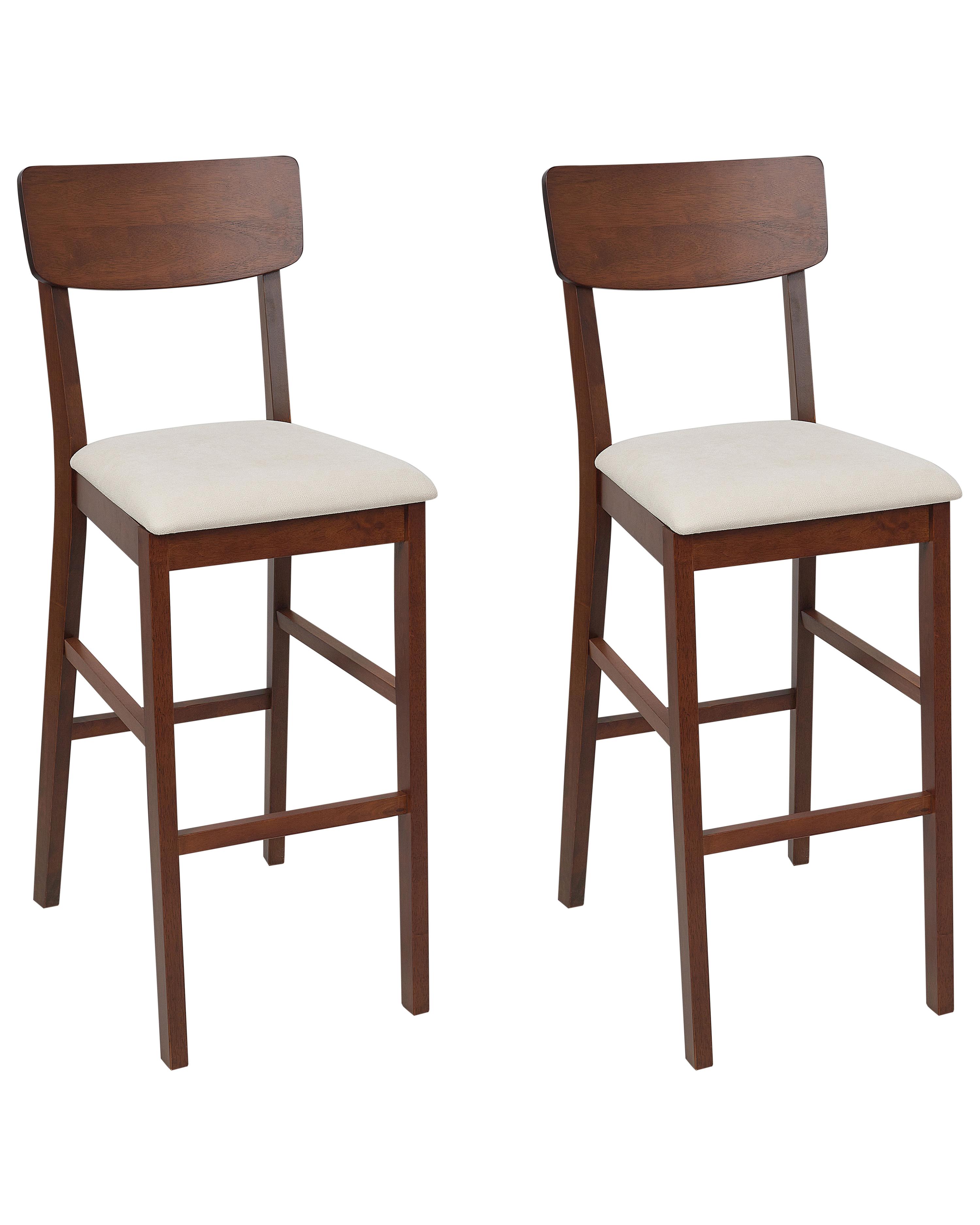 Set van 2 barstoelen AMBLER Donkerbruin/beige