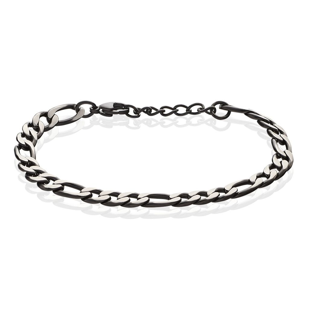 Bracelet Acier Noir Et Gris Dario