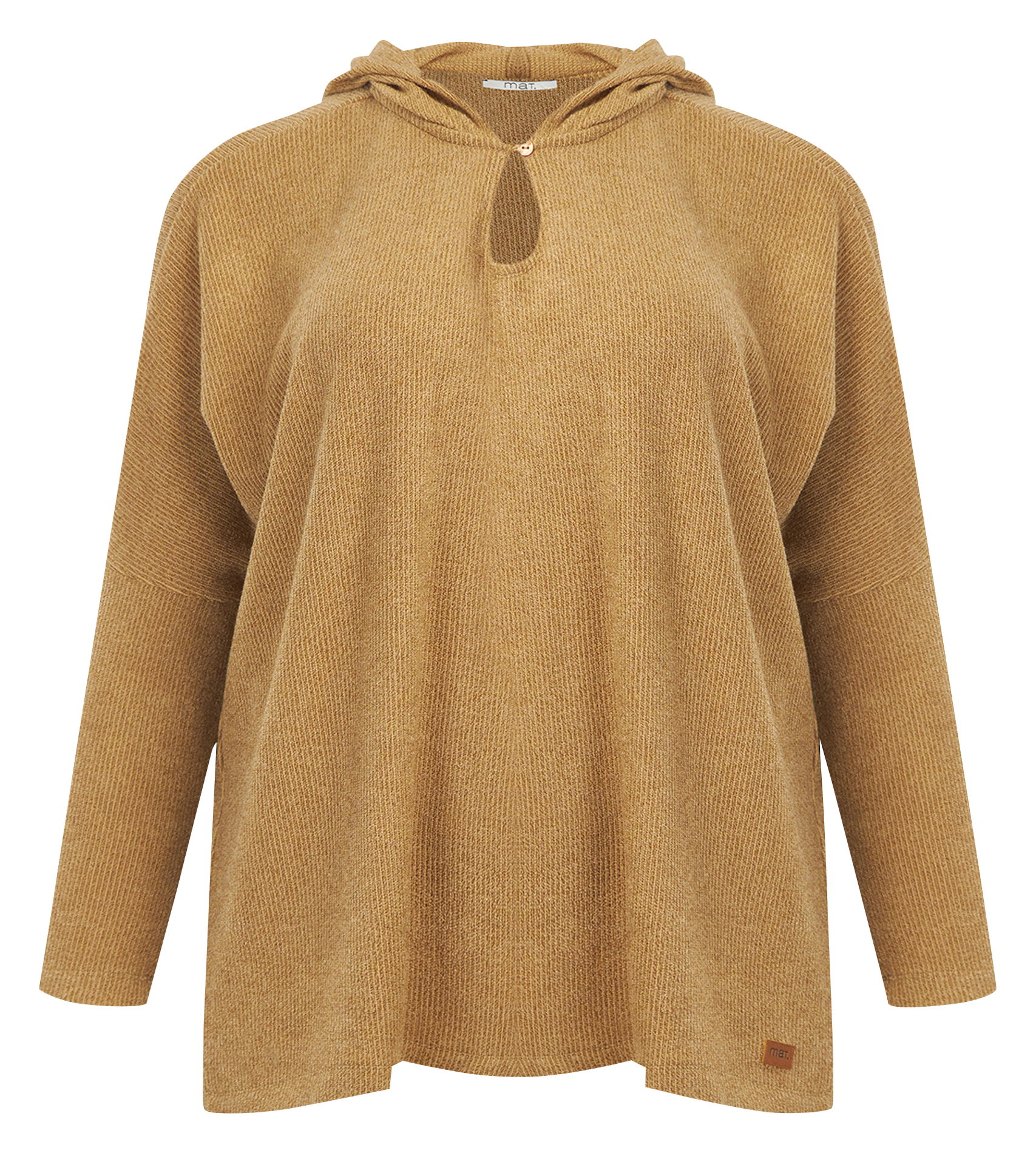 Pull à capuche côtelé| Marron