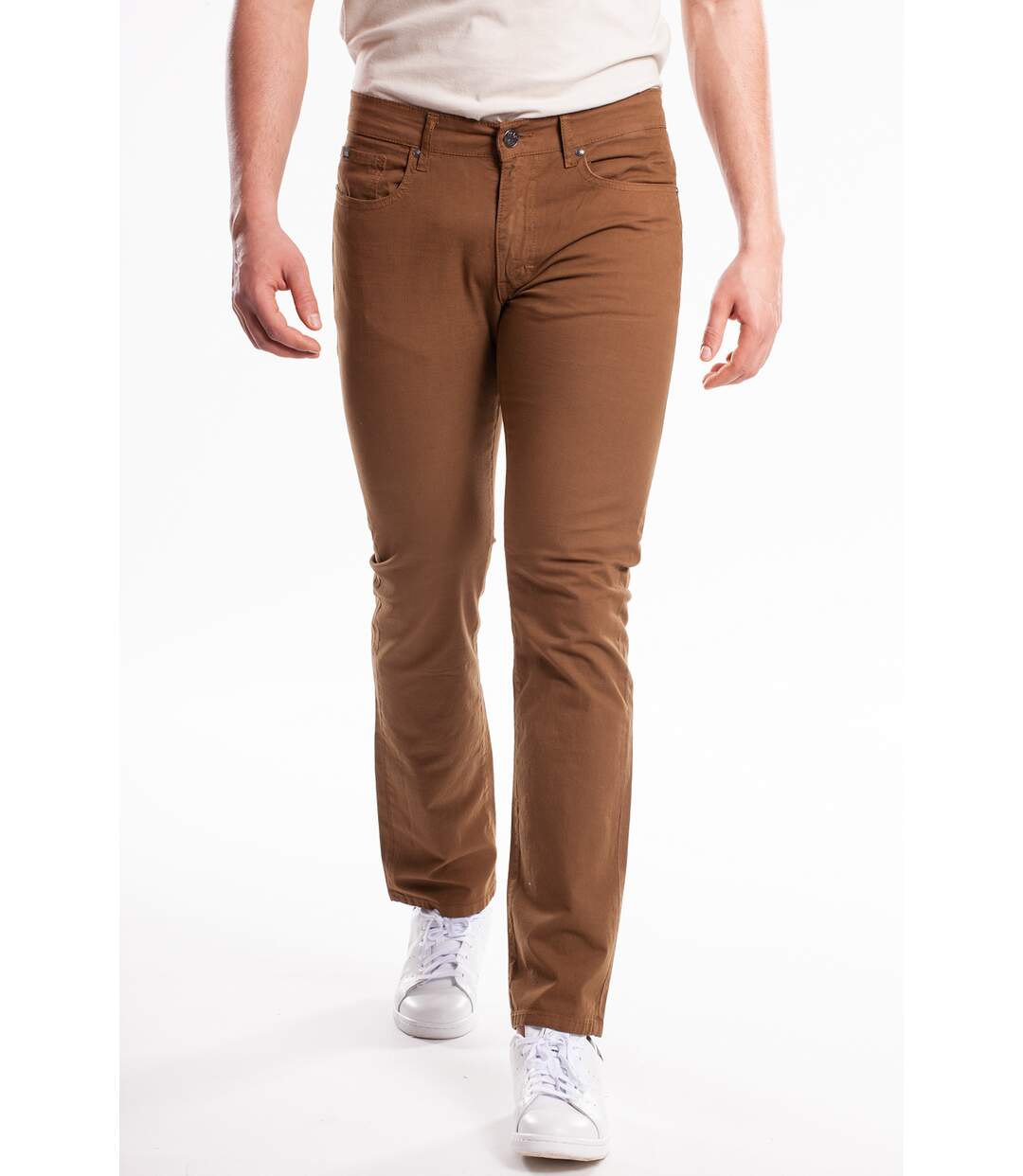 Jeans série limitée WEST coupe droite coton marron